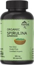 Capsules de poudre de protéines spirulines organiques - Vitamines et minéraux pour l'énergie - Végétarien, sans gluten 100% Pure Superfood pour la santé optimale (120 capsules)