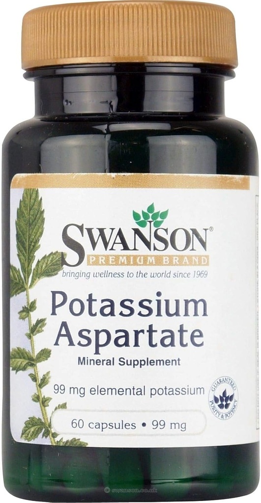 Swanson Potassium Aspartate 99 Milligrammes 60 Capsules