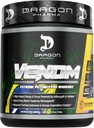 DRAGON PHARMA Venom Extreme Potency Pre-Workout, Laser Sharp Focus + Energy, Intense Performance, Ingrédients éprouvés pour la vasodilatation et l'endurance améliorées (40 portions, fruits de la passion)