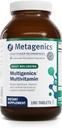 Métagène Multivitamine multigénique - Multivitamine quotidienne avec bêta-carotène, acide folique, calcium et magnésium - soutient la santé osseuse, cardiaque, immunitaire et cellulaire* - Non-OGM, sans gluten - 180 comprimés