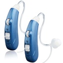 Amplificateur d'ouïe pour les aînés Adultes avec annulation de bruit,Amplificateur personnel d'ouïe,Amplificateur numérique d'ouïe avec batterie de 500h,Invisible Slim Tube avec kit de nettoyage,Blue,Pair