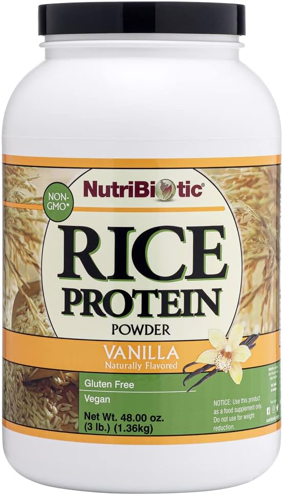 NutriBiotique – Protéine de riz de vanille, 3 Lb (1.36kg)
