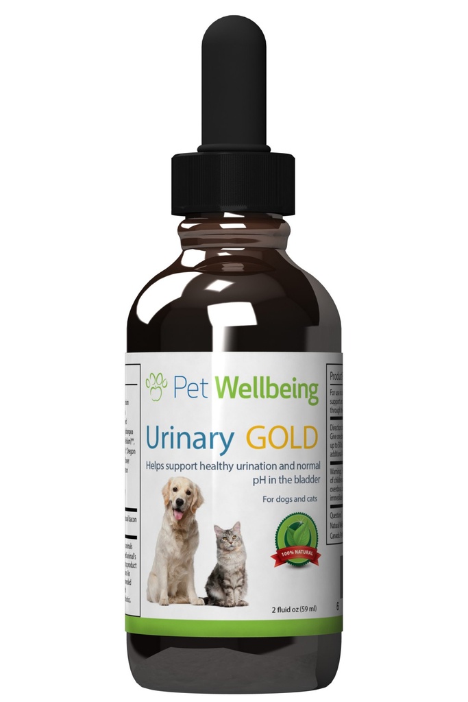 Animaux de compagnie Bien-être Urinaire Or pour chiens - Multi-Herb Urinary Tract Support - Bladder Santé et système urinaire Bien-être - Supplément pour chien naturel - Formule liquide 2 oz (59ml)