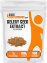BulkSupplements.com Poudre d'extrait de graines de céleri - supplément de graines de céleri, supplément à base de plantes - végétalien et sans gluten, 1g par portion, 100g (3.5 oz) (paquet de 1)