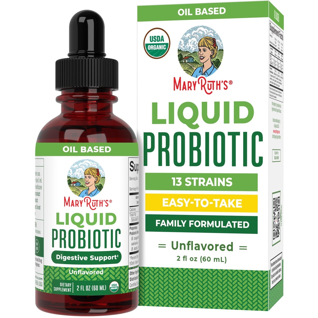 MaryRuth Organics USDA Bioliquide Probiotiques Digestifs pour la santé des femmes, des hommes, des enfants