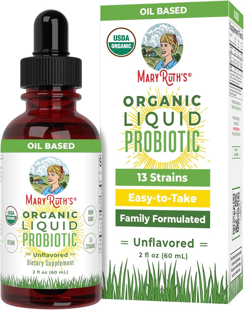 MaryRuth Organics USDA Bioliquide Probiotiques Digestifs pour la santé des femmes, des hommes, des enfants