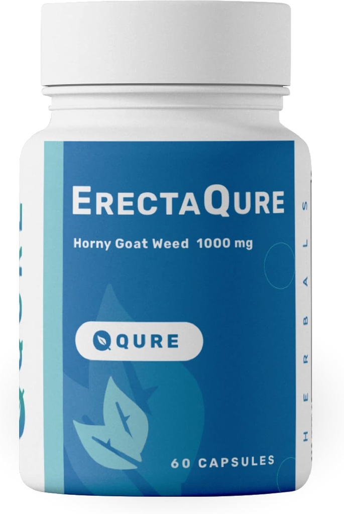 ErectaQure herbe de chèvre Horny pour les hommes - Supplément d'amélioration masculine pour la conduite masculine accrue - Tongkat Ali, Ginseng Root & Superoxide Anions - 60 capsules sans gluten