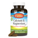Carlson - Cal-Mag Gels, 2:1 Rapport calcium/magnésium, Soutien os, Production d'énergie, 100 gels doux