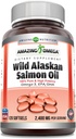 Extraordinaire Omega Wild Alaskan Salmon Oil (Omega-3, EPA/DHA) Supplément $ 2400 Mg par service $ 120 Softgels $ Non-GMO $ Sans gluten $ Fabriqué aux États-Unis
