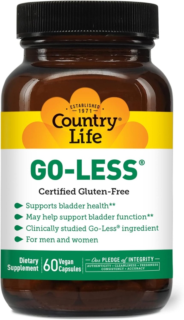 Country Life Go Less - Supports Bladder Health for Men and Women - 60 Vegan Capsules