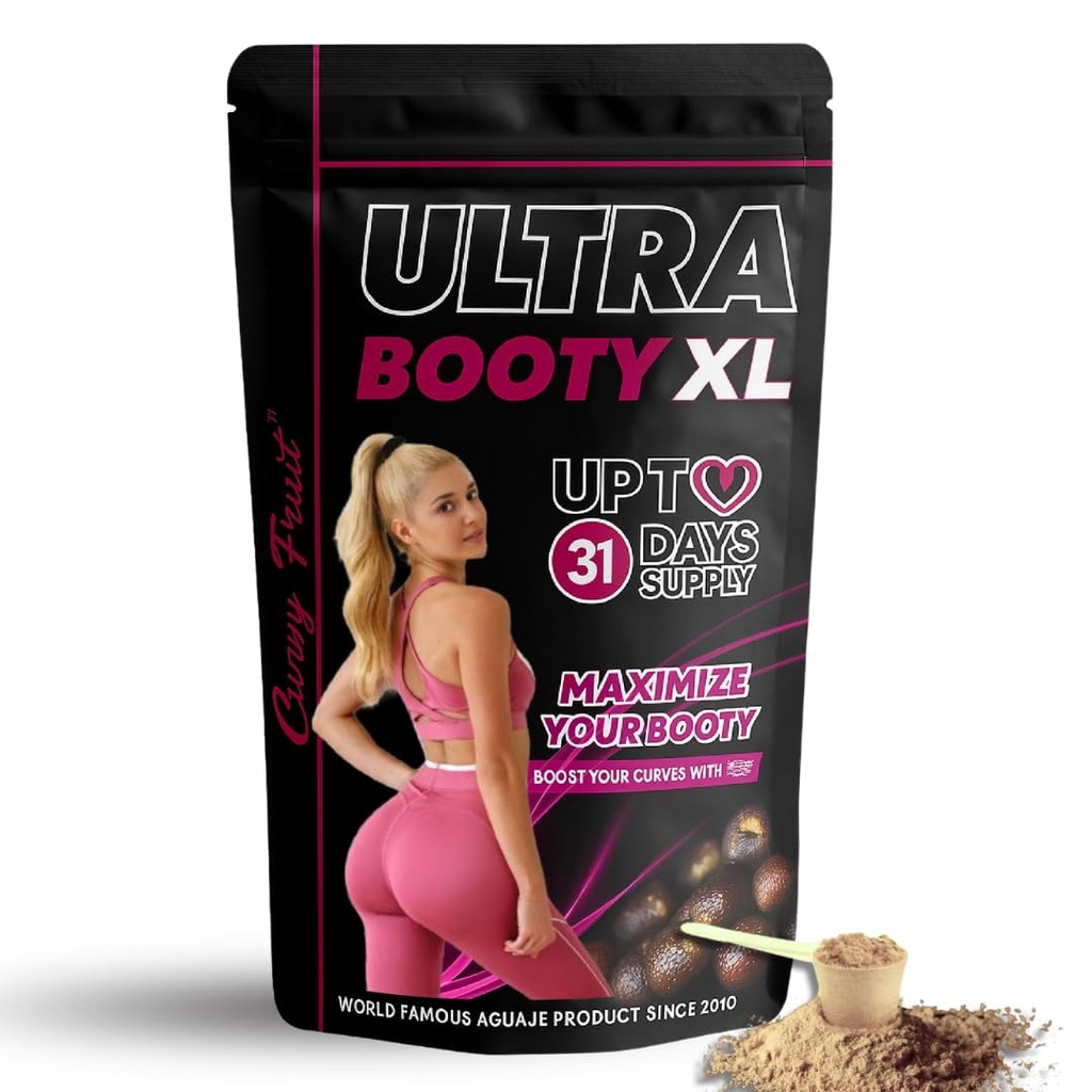Maximize Your Booty Growth - Aguaje + Black Maca Root Powder Achieve Your Dream Curves in Weeks - 31-Day Supply (4.9 Oz)