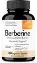 Sandhu Berberine HCL Supplément 500mg par capsule avec extrait de 97% de Berberis Aristota Pure.