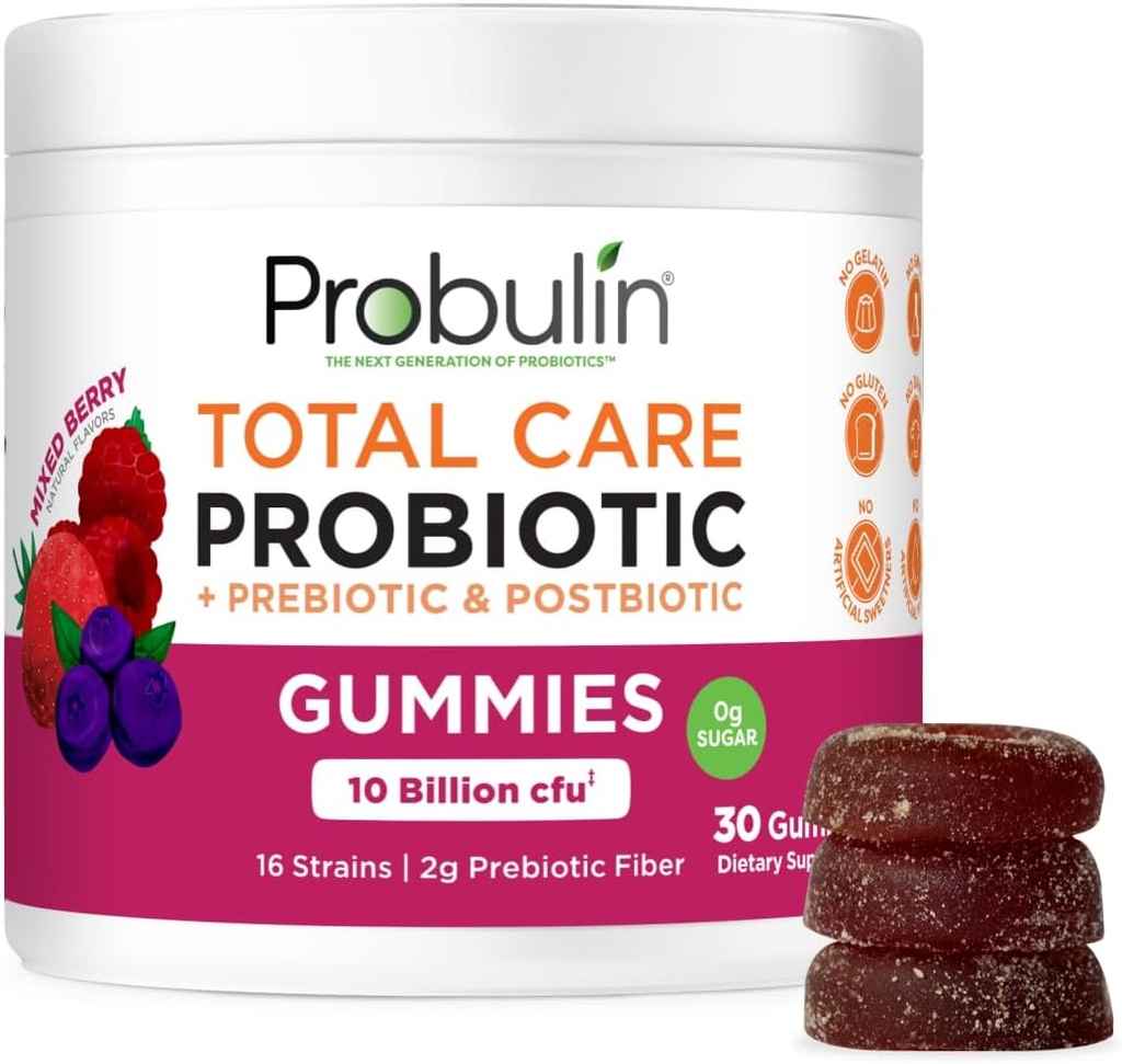 Total des soins Probiotique + Prébiotique + Gommies postbiotiques - Berry mixte 30ct