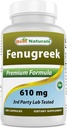 Meilleures graines Fenugreek naturelles 610 mg 180 capsules