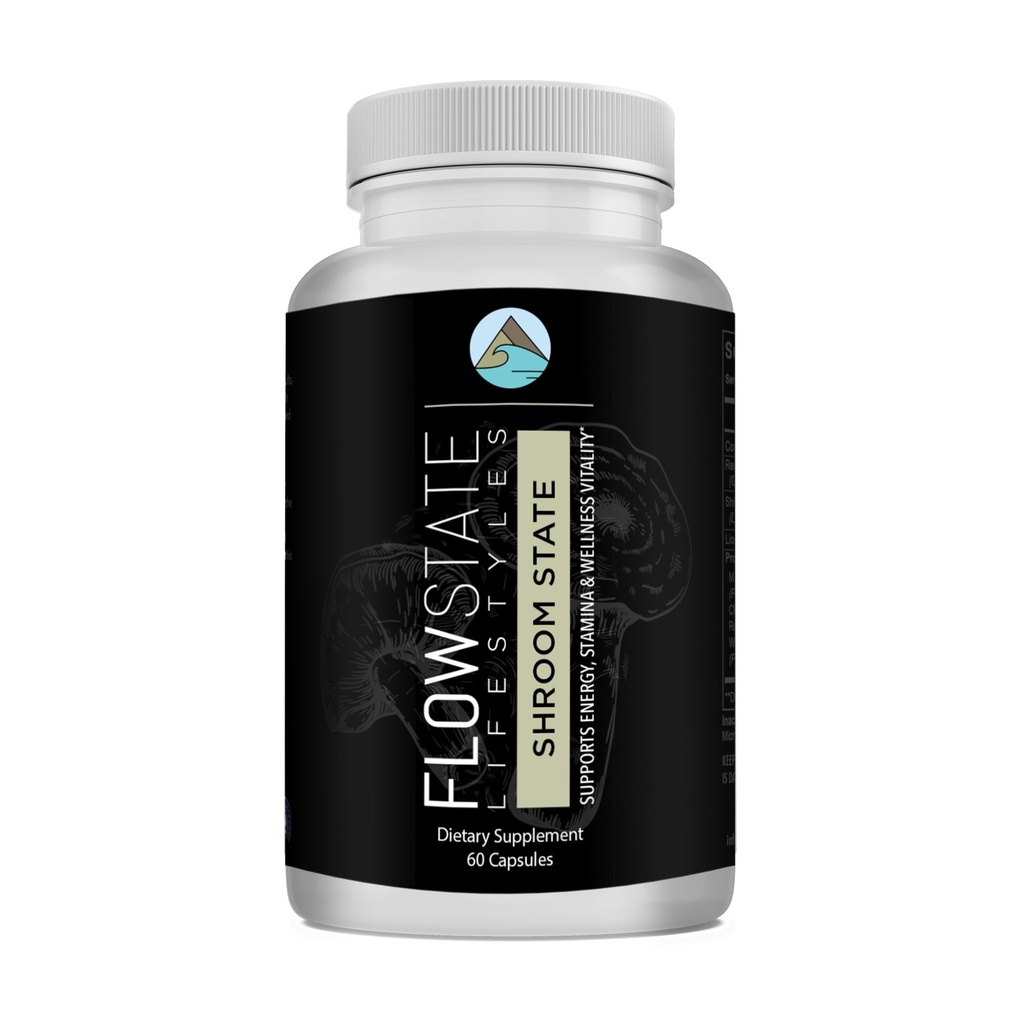 Flow State Lifestyles Champignon 10X(Shroom State) - Nootropic - Améliore la concentration cérébrale et le soutien énergétique - Lions Mane, Shiitake, Reishi, Cordyceps, Turquie Tail, Chaga