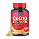 DRFOSTER CoQ10 400mg-High Absorption Coenzyme Q10 Suppléments avec PQQ, Shilajit & Vitamine E, puissant antioxydant pour la santé du coeur et du cerveau et la production d'énergie 120 Capsules de légumes