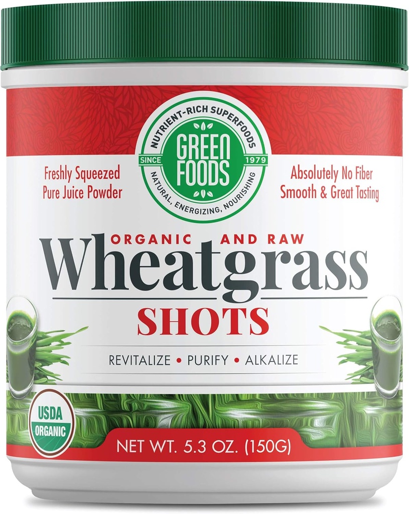Green Foods Wheat Grass Shops, 5,3 oz - certifié biologique, casher, végétalien, non OGM, cru, sans gluten, cultivé