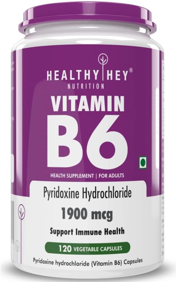 Vitamine B6 Pyridoxine -120 Vég. Capsules.