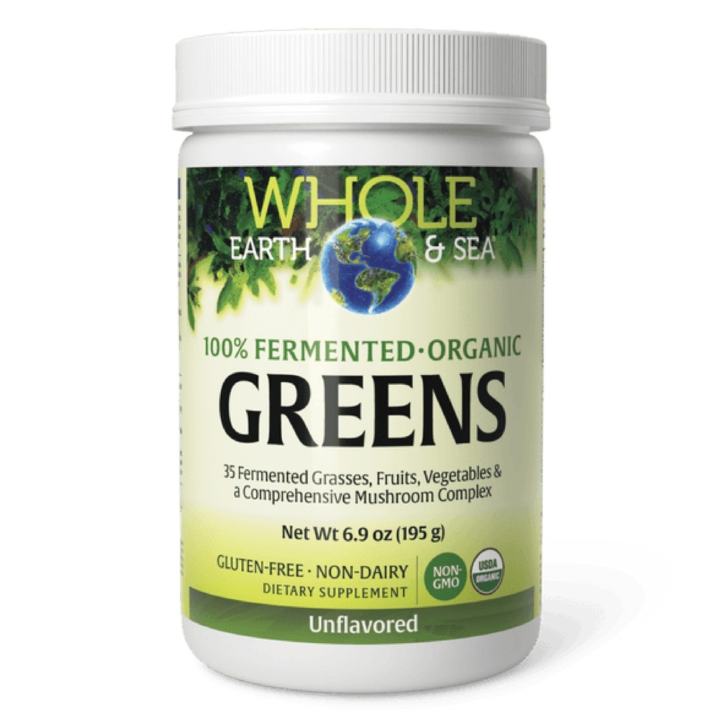 Facteurs naturels Verts organiques - Supplément de soutien aux antioxydants Aide à la santé immunitaire - Mélange de boisson verte avec des fruits, légumes et herbes - Sans saveur, 6,9 oz