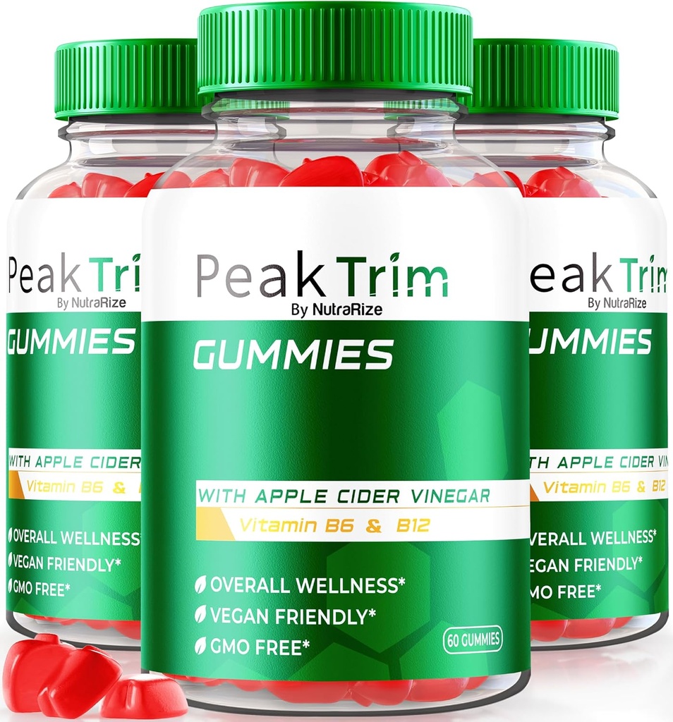 (3 Pack) Peak Trim Keto Gummies, PeakTrim officiel Keto ACV Gummies, Tous naturels Keto Gummy s, vinaigre de cidre de pomme 1000MG, supplément de force maximale pour soutenir les objectifs de fitness, Commentaires (180 Gummies)