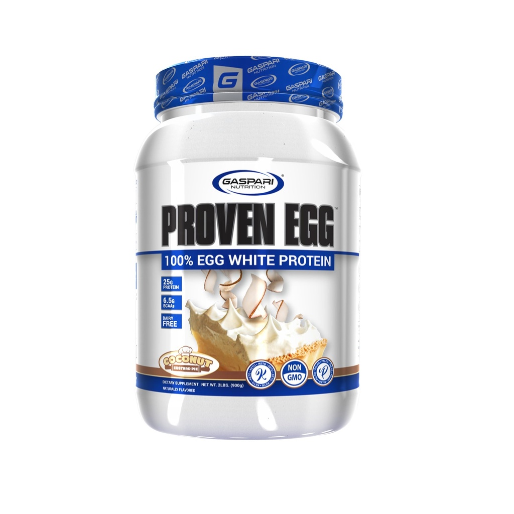 Gaspari Nutrition Oeufs éprouvés, 100% Protéines blanches d'oeufs, 25g Protéines, Céto, Sans lait et sans lactose, Sans soja (2 lbs, Cutard de noix de coco)