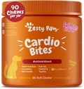 Zesty Paws Soutien cardiovasculaire pour chiens - Taurine pour chiens - avec CoQ10, L Carnitine et Buckthorn de mer - Santé cardiaque senior - AlaskOmega Huile de poisson Oméga 3 - Senior - Salmon - 90 Compte