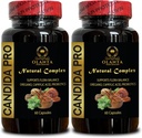 Candida Support Complex - Organic caprylic Acid Capsules, Candida Supplement, Natural Herbs for Intestinal Detox, Adults Regularity and Gut Health - 2 Bottles 120 Capsules