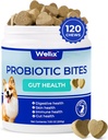 Wellix Probiotiques pour chiens - Chien Probiotique Chews pour la santé digestive des chiens, prévient la diarrhée, les allergies - Anti-diarrhée, l'estomac relevé et le soulagement du gaz