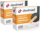 Bandes adhésives flexibles en plastique – 100 bandages de comptage (2 packs) avec Pad non incrusté, sans latex, soin de la plaie pour trousse de premiers soins, 1" x 3"