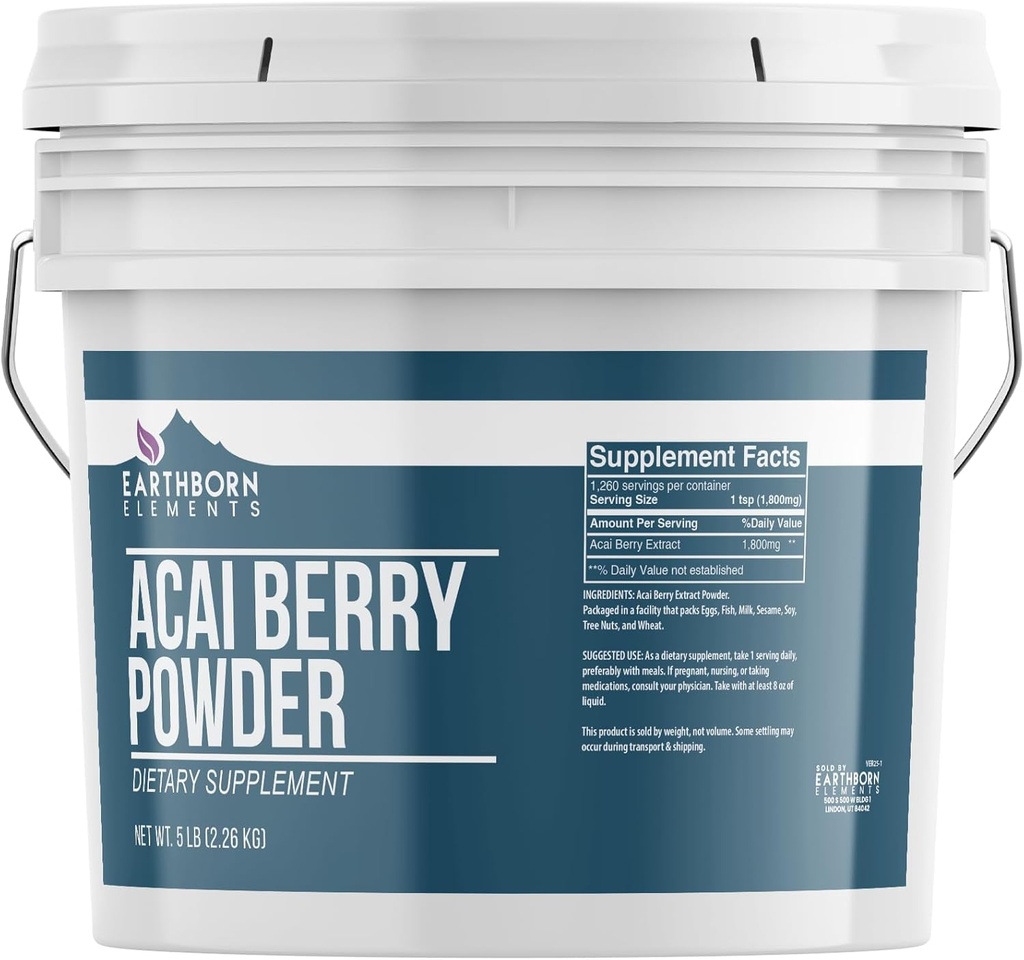 Eléments terriens Poudre de baies d'açai, sans gluten, sans BPA-Free