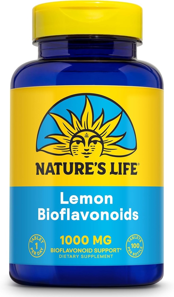 Nature's Life Lemon Bioflavonoids 1000mg - Citrus Bioflavonoids Supplement with Hesperidin and Rutin - Antioxidant and Cellular Support, Vitamin C Absorption - 60 Day Guarantee, 100 Serv, 100 Tablets