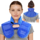 LotFancy Ice Pack pour épaule de cou, enveloppe de cou froid réutilisable pour soulager la douleur, Gel Pack flexible avec paillettes réglables, thérapie de compression froide pour blessures, gonflement, souches, entorses