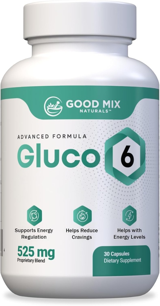 Supplément à base de plantes Gluco6 525mg 30 Capsules en poudre - Ingrédients végétaux - Non OGM - Fabriqué aux États-Unis (30 Compte (paquet de 1))