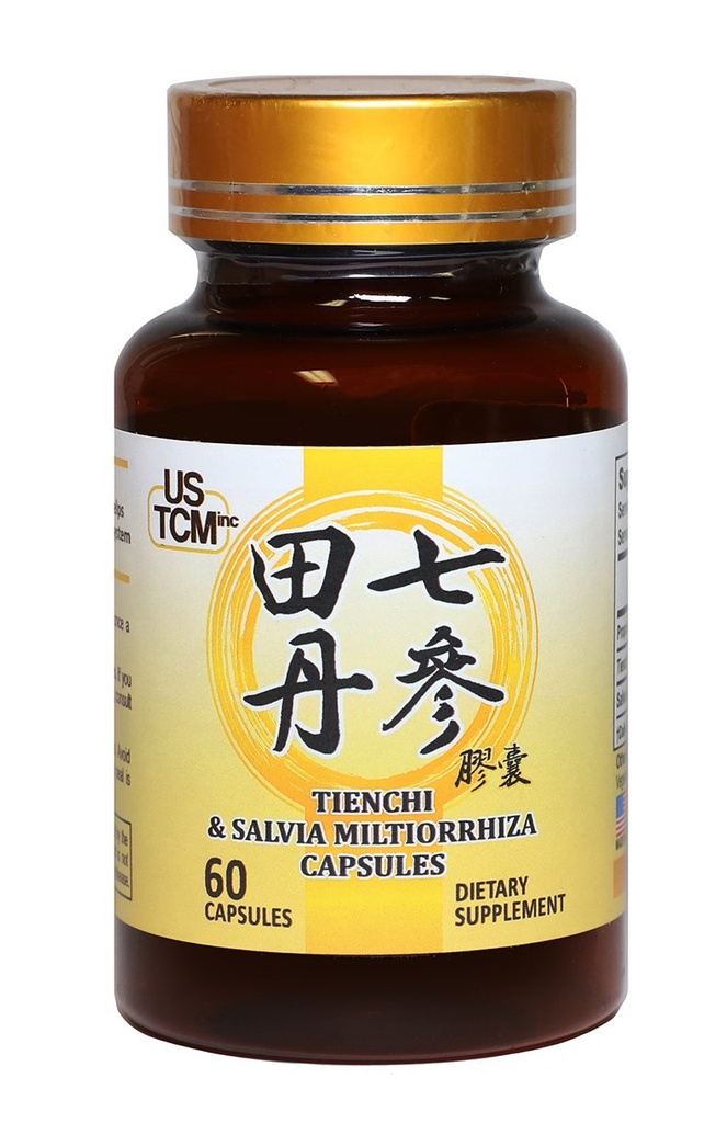 Tienchi Danshen Capsules Pseudoginseng Notoginseng Sanqi Salvia Miltiorrhiza Capsules Red Sage 500mg 60 Capsules Légumes 100% Naturelles Pas de Préservatifs pour un système cardiovasculaire sain Fabriqué aux États-Unis
