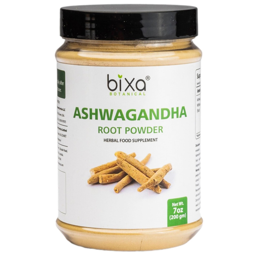 Bixa BOTANICAL Ashwagandha Root Powder (Withania Somnifera Root) (7 Ounce (paquet de 1), poudre d'Ashwagandha)