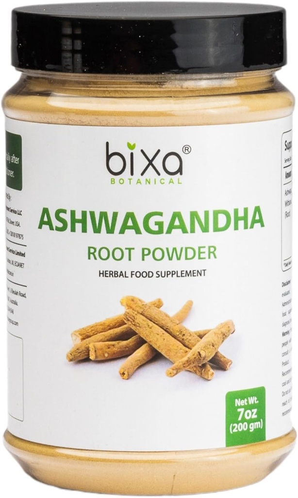 Bixa BOTANICAL Ashwagandha Root Powder (Withania Somnifera Root) (7 Ounce (paquet de 1), poudre d'Ashwagandha)
