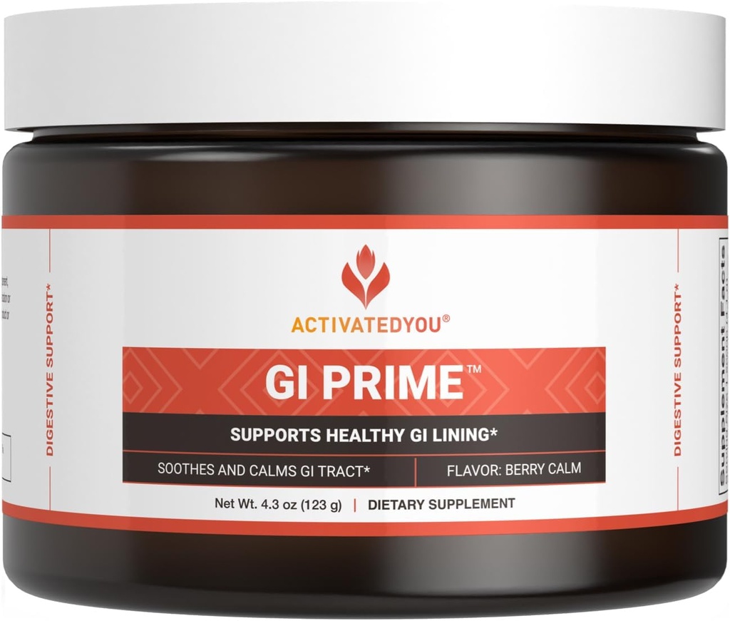 ACTIVATEDYOU GI Prime Digestive Health Drink pour soutenir une saine IG Doublure, améliorer le confort digestif et l'énergie - Berry Calm Saveur (30 portions)