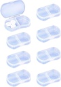 8PCS Pill Case Organizer Pocket Small Pill Holder, Daily AM & PM containers, Medicine Holder, Idéal pour les médicaments, Vitamine, Supplément, Parfait pour le voyage, Idéal pour la Purse (Blanc)