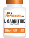 BulkSupplements.com L-Carnitine 1000mg Capsules - supplément de carnitine, supplément d'acide amino - sans gluten, 2 capsules par portion (1000mg), 240 Nombre (paquet de 1)