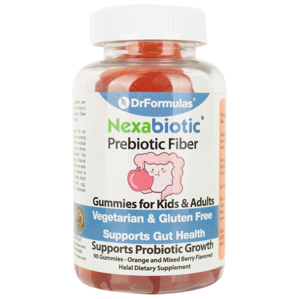 DrFormulas Nexabiotic Prebiotic Fiber Gummies Supplément pour les enfants Constipation Relief.