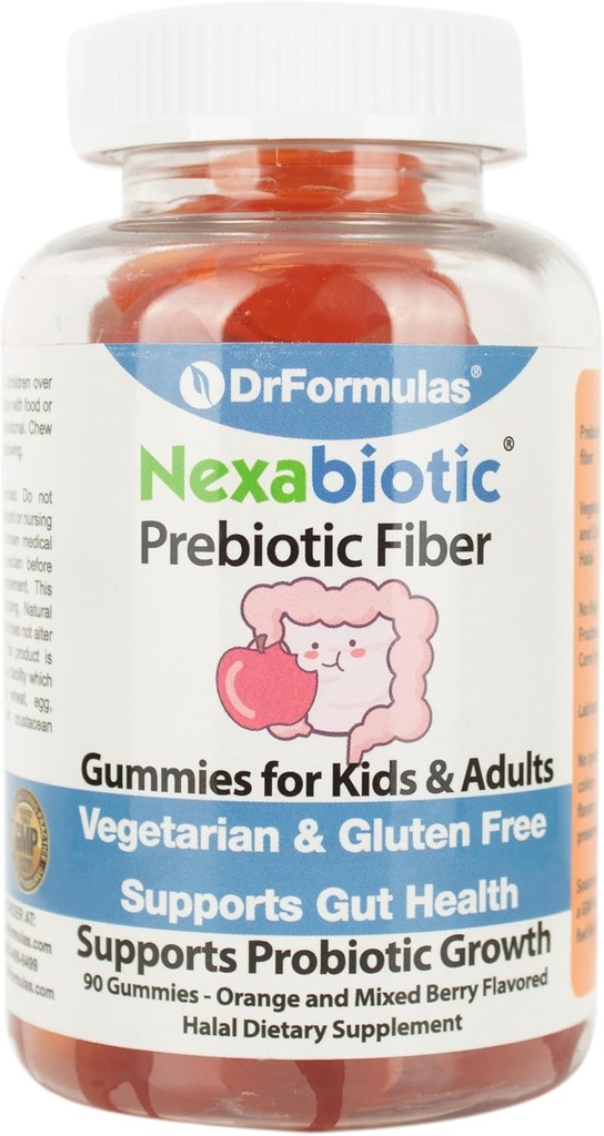 DrFormulas Nexabiotic Prebiotic Fiber Gummies Supplément pour les enfants Constipation Relief.