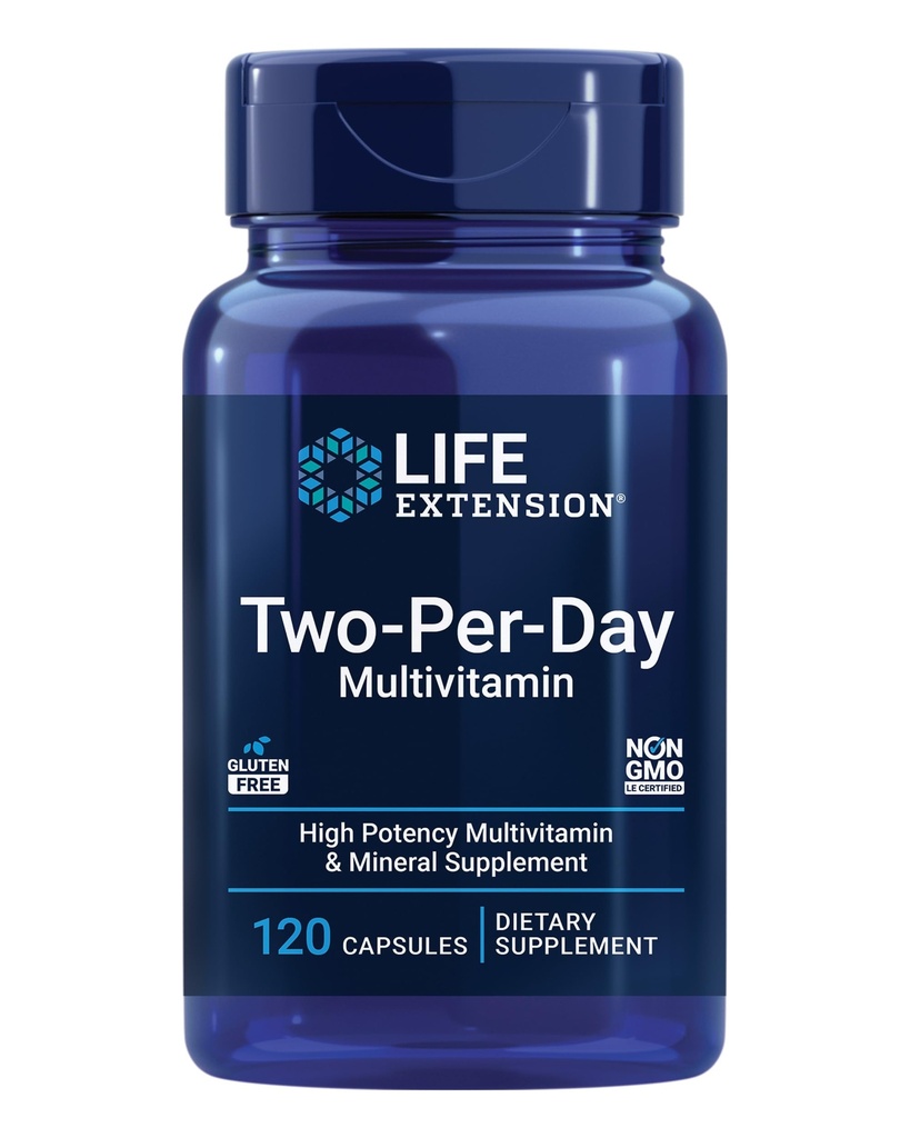 Prolongation de vie multivitamines, vitamines B, C, D, zinc, emballé avec plus de 25 vitamines, minéraux et extraits, approvisionnement en deux mois, non-OGM, sans gluten, 120 capsules