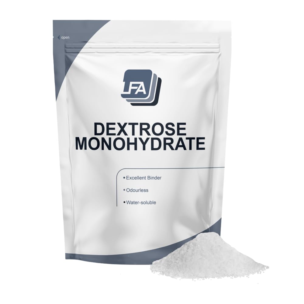 Poudre monohydratée de dextrose - 1 kg (2,2 lb) - Adoucisseur de qualité alimentaire - Supplément de post-entraînement Ingrédient - Comprimé Presse Machine Excipient sucre