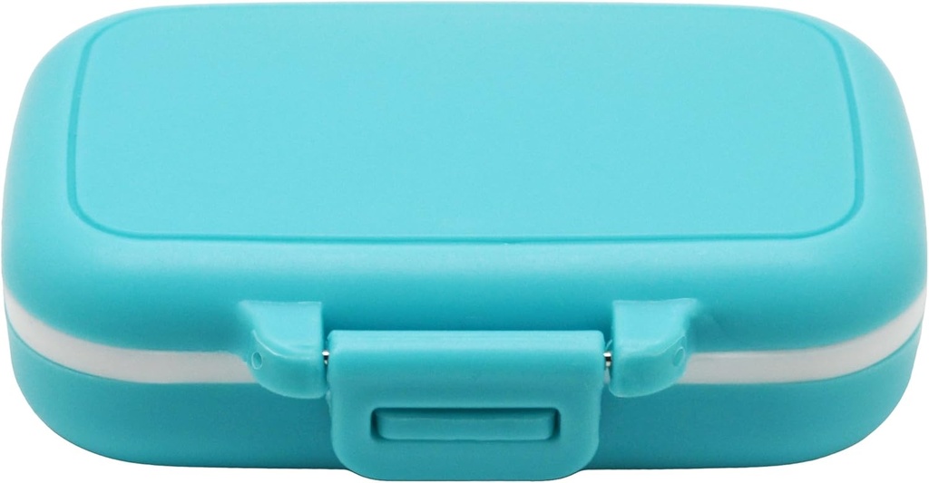 Petite boîte à pilules cas de supplément pour la poche ou la purse - 3 compartiments amovibles Cas de transport de médicaments de voyage - boîte quotidienne d'organisateur de vitamines (bleu)