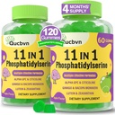 (2 packs) Phosphatidylsérine 600mg Gommies, Supplément Cerveau pour la mémoire, la concentration et la concentration - Supplément Mémoire Phosphatidylsérine avec Alpha GPC, B6 & B12 pour le cerveau et la cognition, 120 Gommies