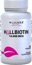 Hallusa Capsules de biotine naturelle 10 000 mcg Cheveux, peau et ongles sains - Pastillas para la caída del Cabello - Crecimiento del Cabello – Crecimiento de la Barba - Alopecia y calvicie - 60 Capsules