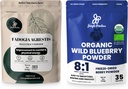 Poudres de Jungle pour Homme Santé & Vitalité Bundle: 5oz Fadogia Agresti Extract Powder for Drive & Passion + 5oz USDA Certified Bio Wild Blueberry Powder for Enhanced Wellness in Smoothies & Baking!