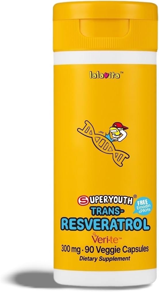 SuperYouth Trans-Resveratrol 300mg 90 Capsules de Veggie - (90 Jour) Peut aider la santé globale, faite par la fermentation des levures