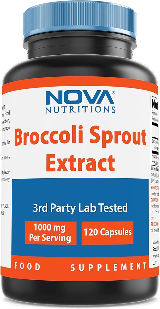 Extrait de Sprout de brocoli 1000 mg 120 Capsules de Nova Nutritions