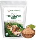 Z Aliments naturels Biologique 7 Mélanges de champignons sacrés - Poudre de champignons pour la santé immunitaire - Lion, Cordyceps, Chaga, Red Reishi, Shiitake, Maitake et Turquie Extrait de queue pour café, smoothies, 7 oz